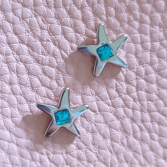 Starfish Earrings/Silver/Aqua/Turquoise/Cute Starfish Earrings/Studs/Gift - Picture 13 of 13
